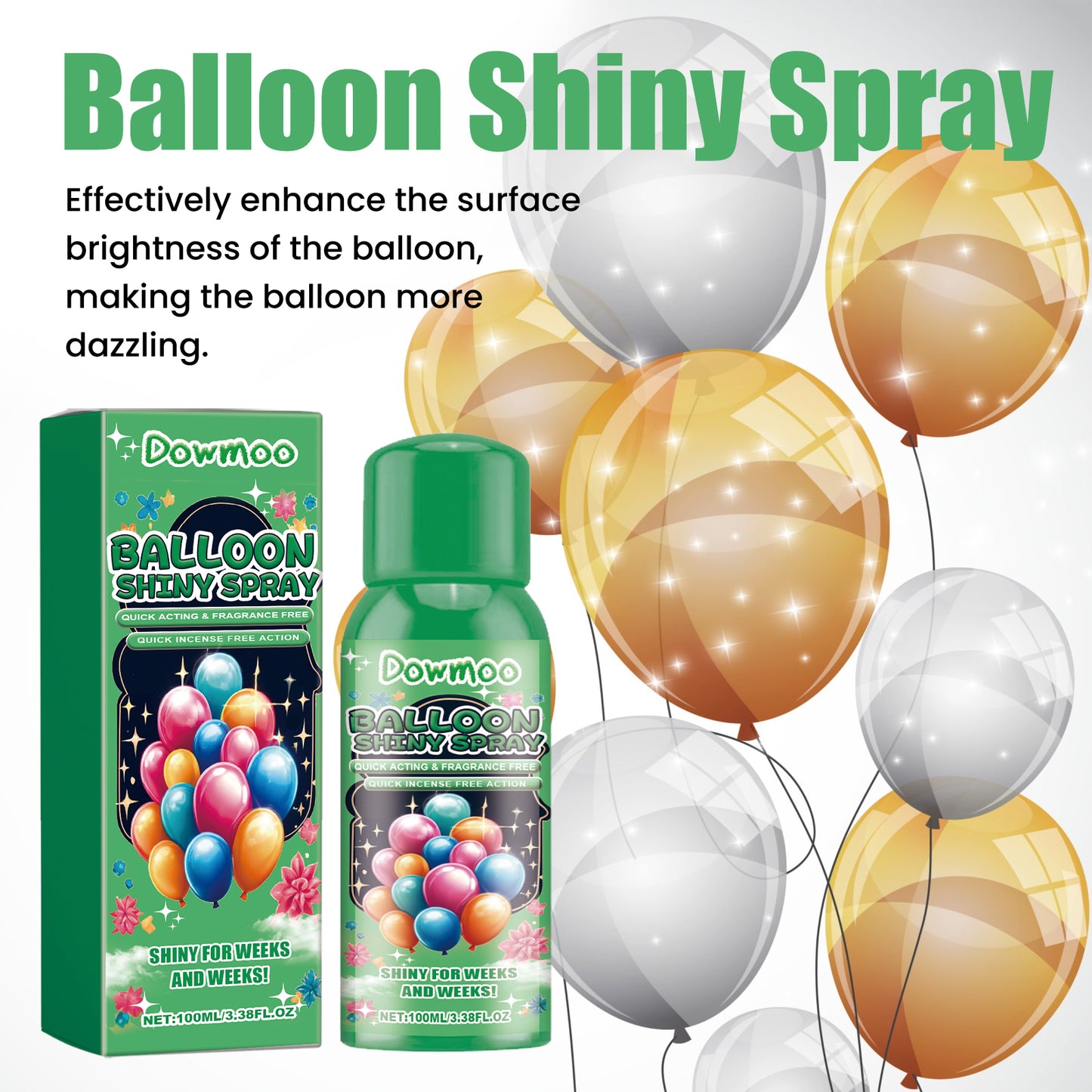 Balloon anti-fading polishing spray evenly sprays to enhance the brightness of balloon surfaces.