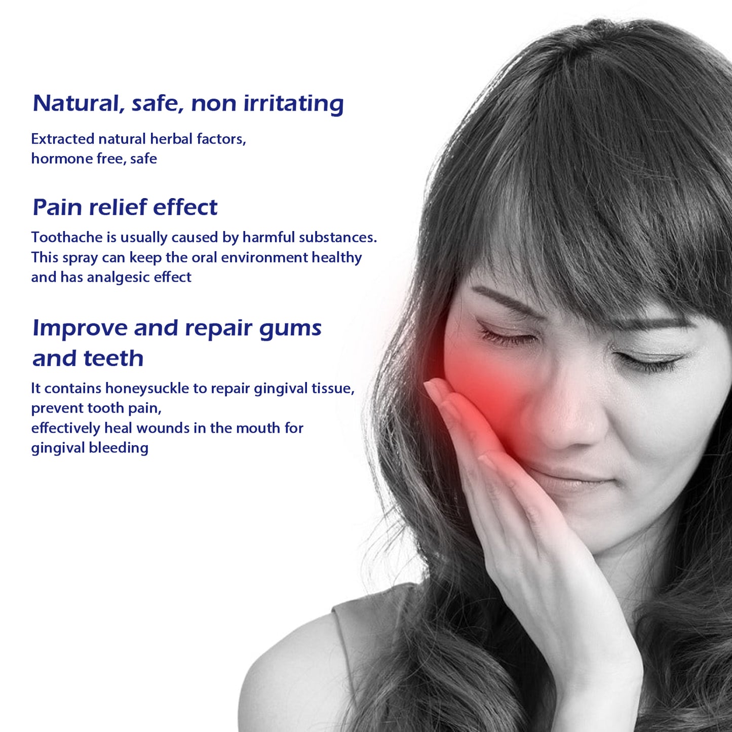 Oral care spray for soothing tooth discomfort, gently caring for your mouth