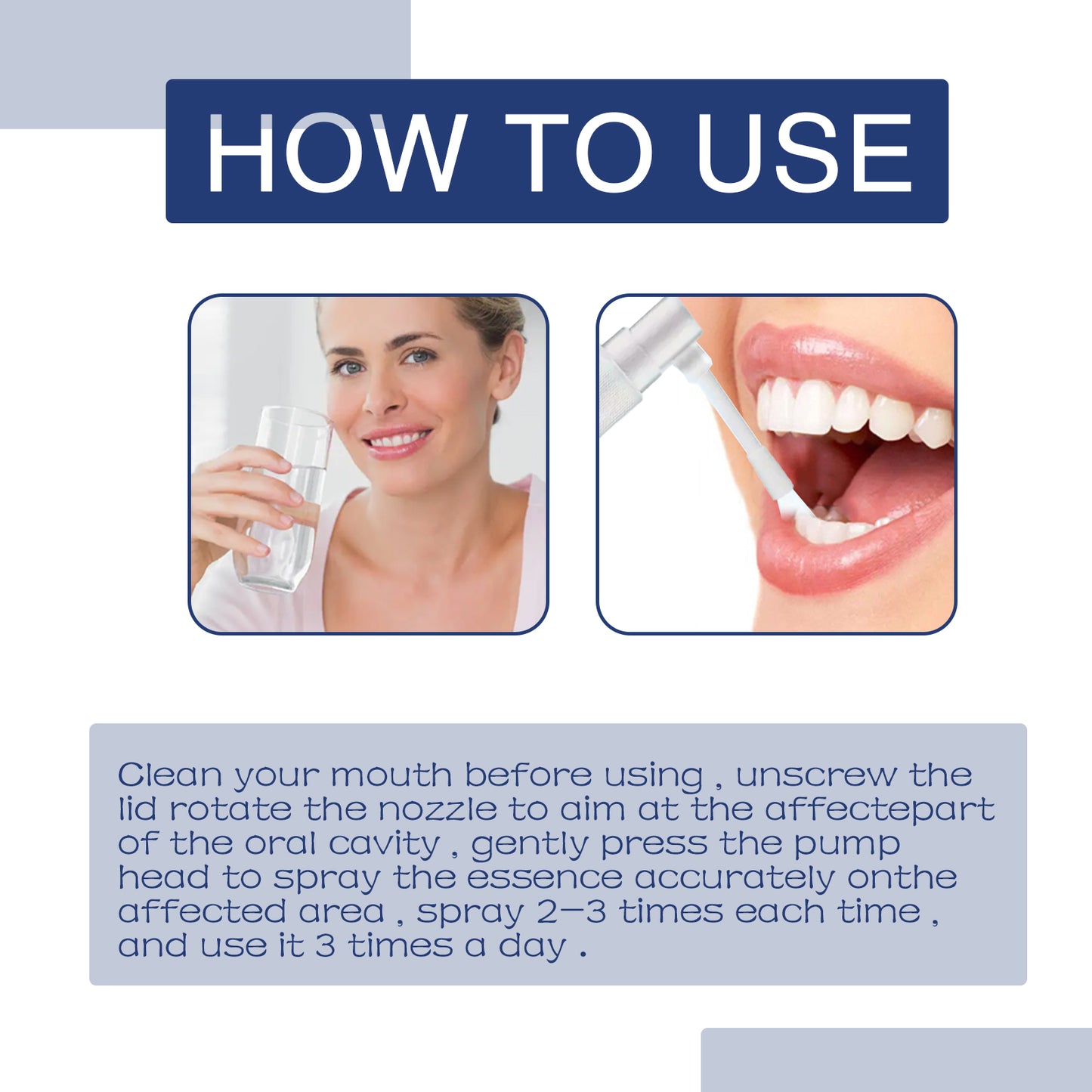Oral care spray for soothing tooth discomfort, gently caring for your mouth