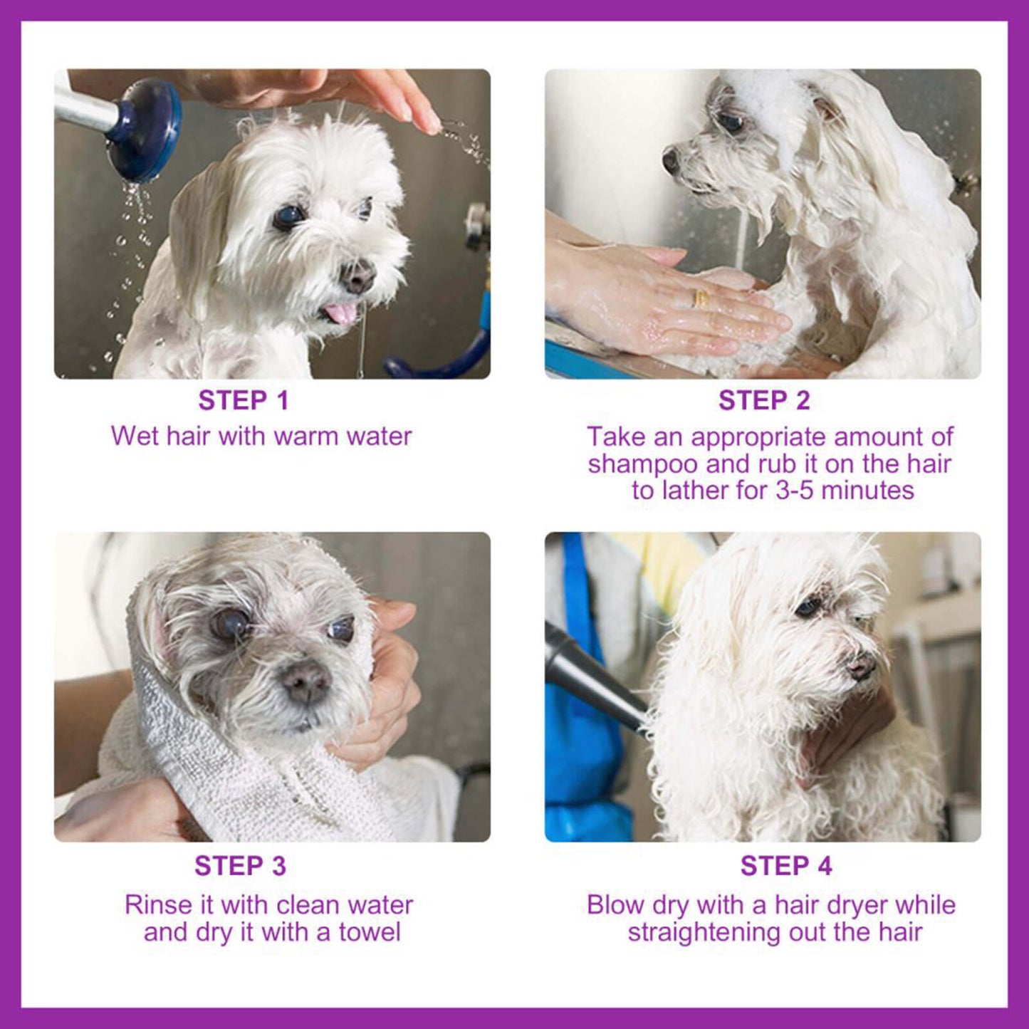 Pet shampoo that soothes skin itching, leaves fur soft and tangle-free