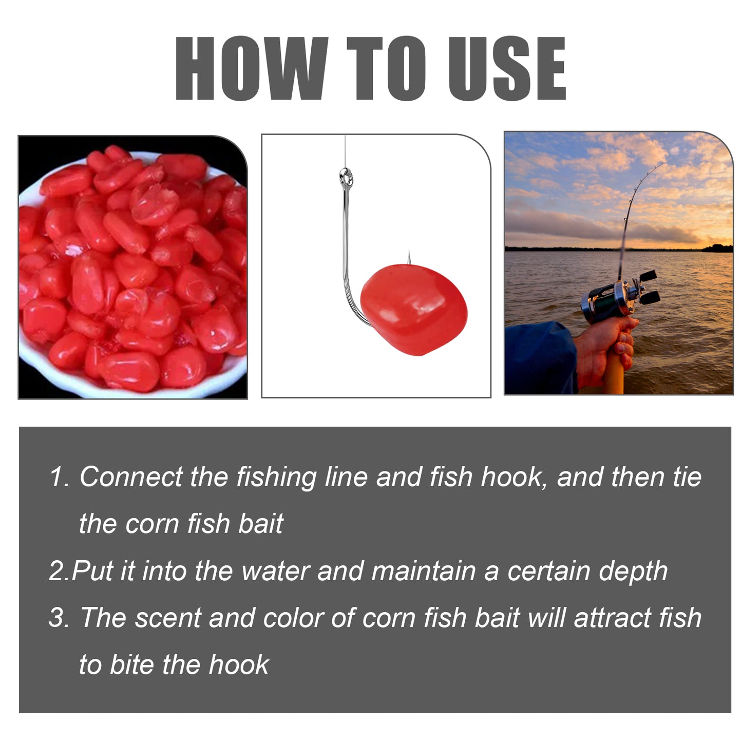 Corn-based fish bait, portable fishing attractant for reservoir fish