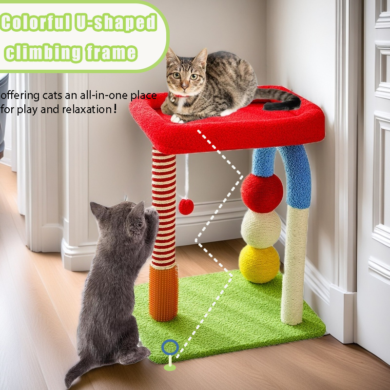 Cat Tree with Built-in Bed - Multi-Function Cat Furniture with Sisal Scratcher, Interactive Toys, and Cozy Resting Spots for Cats (Cat Tree)