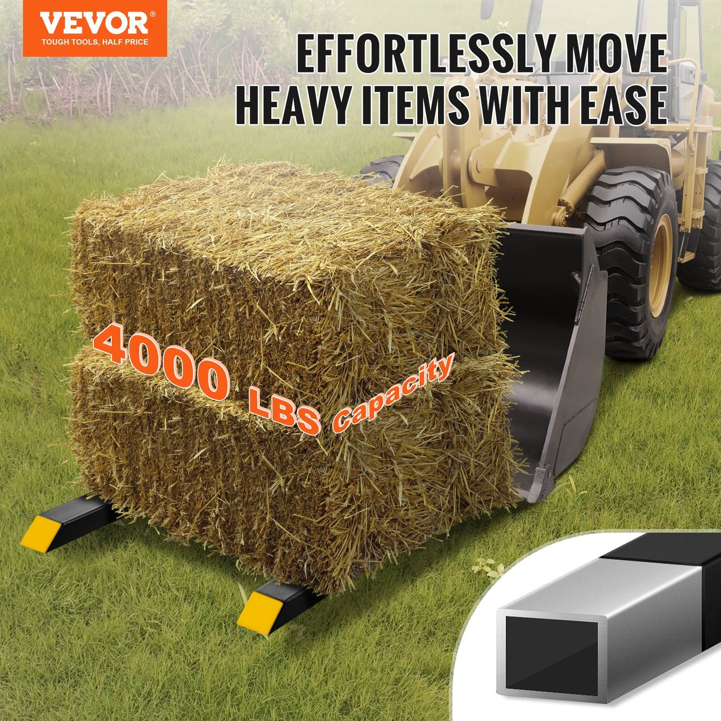 VEVOR Pallet Forks, 4000 lbs Clamp on Pallet Forks