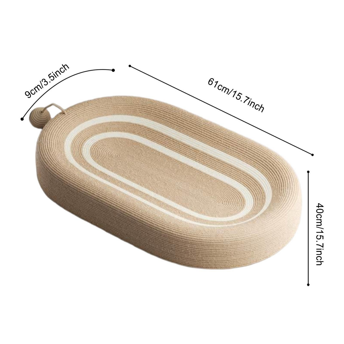 61cm extra large sisal cat scratching board, no chipping and scratching resistant hemp rope cat bed integrated cat claw plate basin large cat claw grinding sofa, sturdy, durable and wear-resistant cat furniture