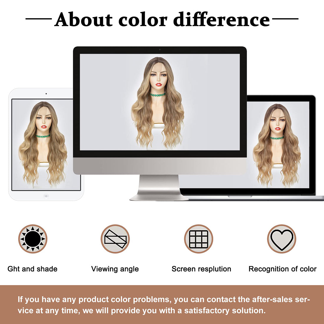 Long Ombre Blonde Wavy Wig for Women 26 Inch Middle Part Curly Wavy Wig Natural Looking Synthetic Heat Resistant Fiber Wig for Daily Party Use
