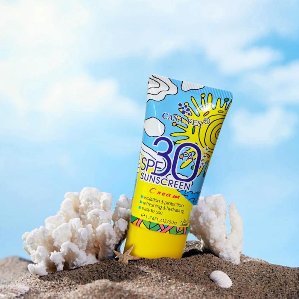 <> CASA.YES Sunscreen SPF 30+++, Lightweight, Non-Greasy, Water-Resistant, UVA/UVB Protection For Face & Body Sun Protection, Sunscreen