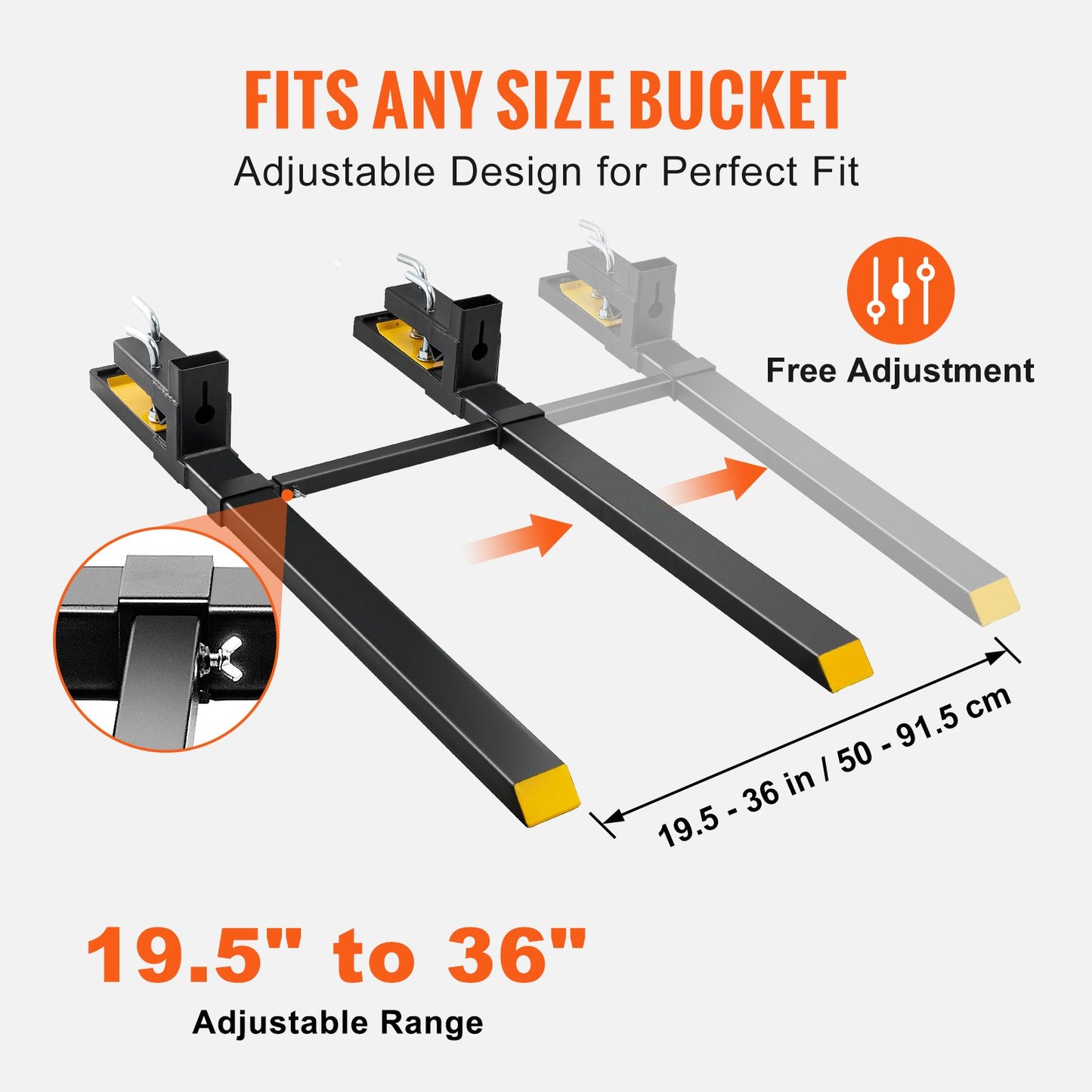 VEVOR Pallet Forks, 4000 lbs Clamp on Pallet Forks