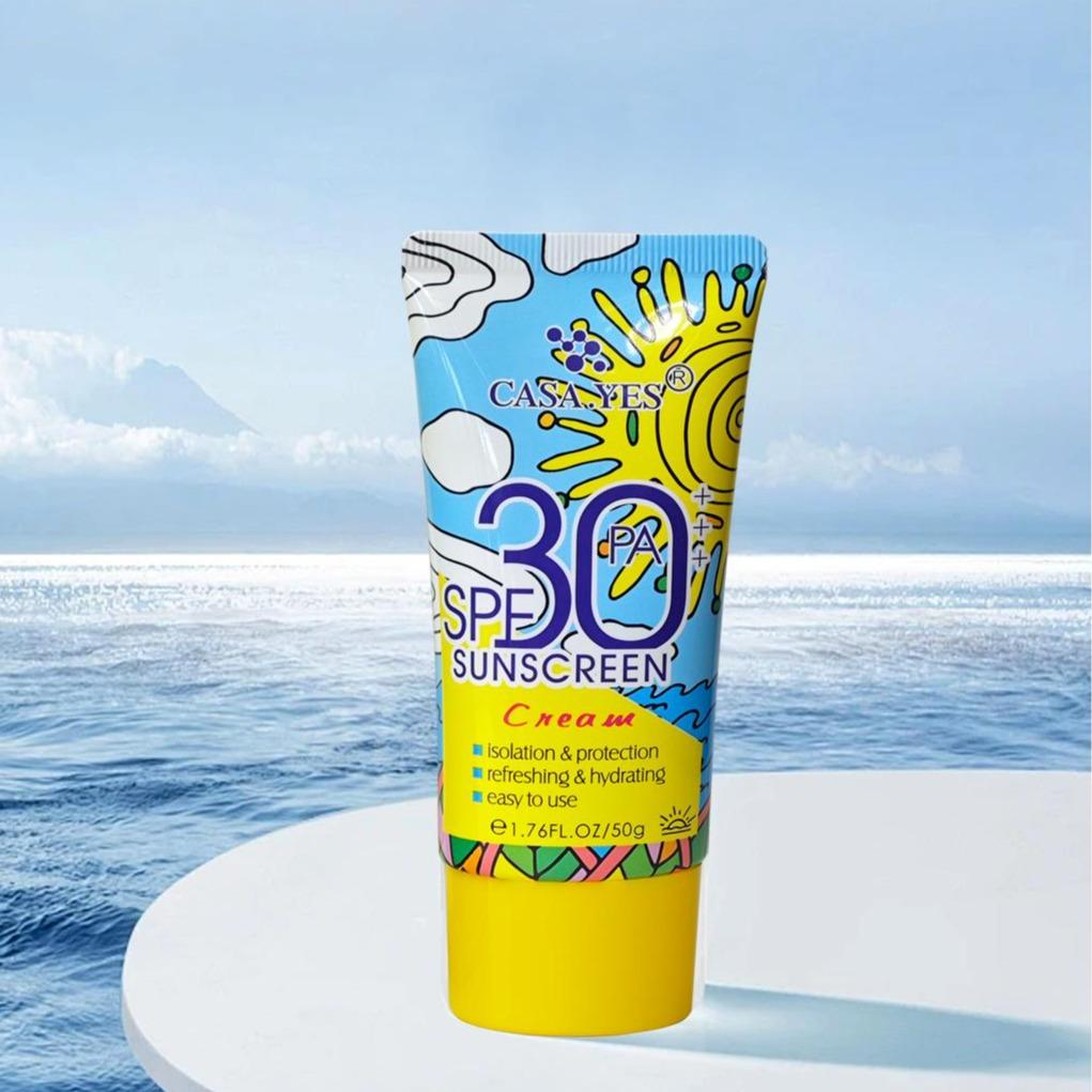 <> CASA.YES Sunscreen SPF 30+++, Lightweight, Non-Greasy, Water-Resistant, UVA/UVB Protection For Face & Body Sun Protection, Sunscreen