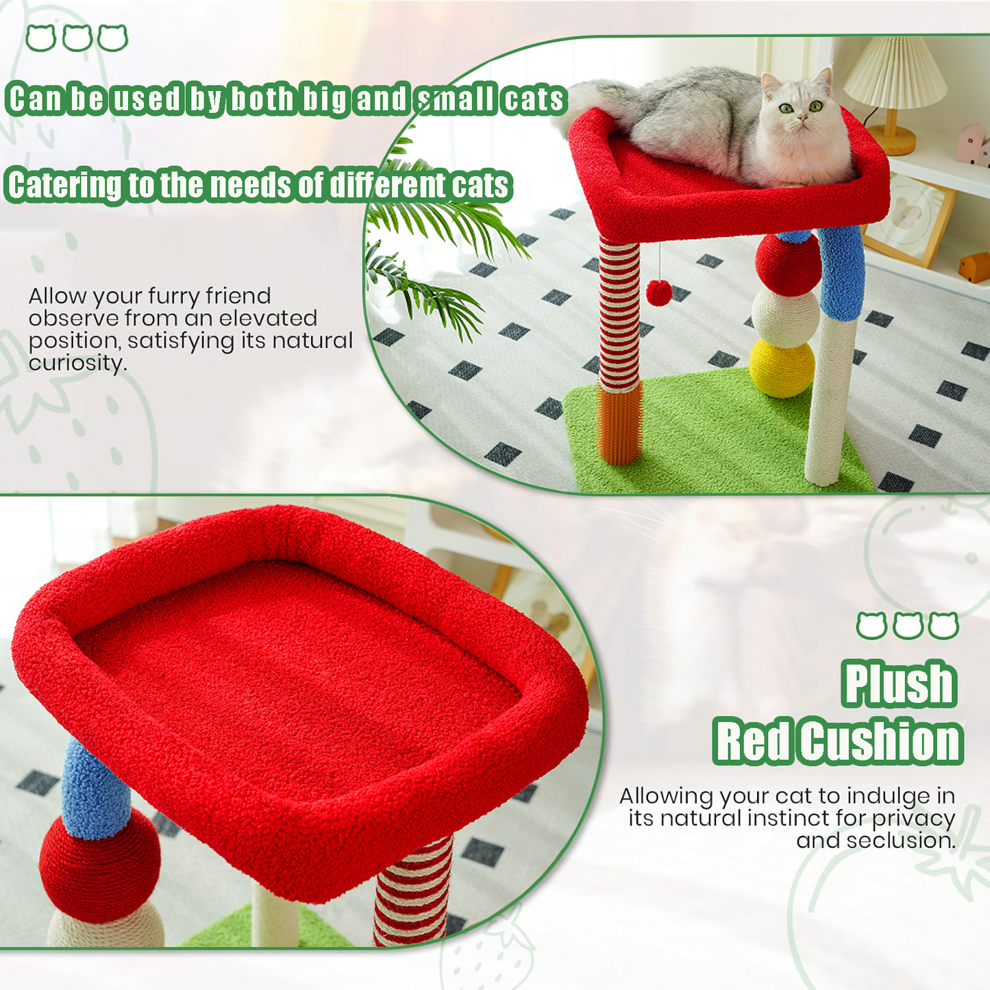 Cat Tree with Built-in Bed - Multi-Function Cat Furniture with Sisal Scratcher, Interactive Toys, and Cozy Resting Spots for Cats (Cat Tree)