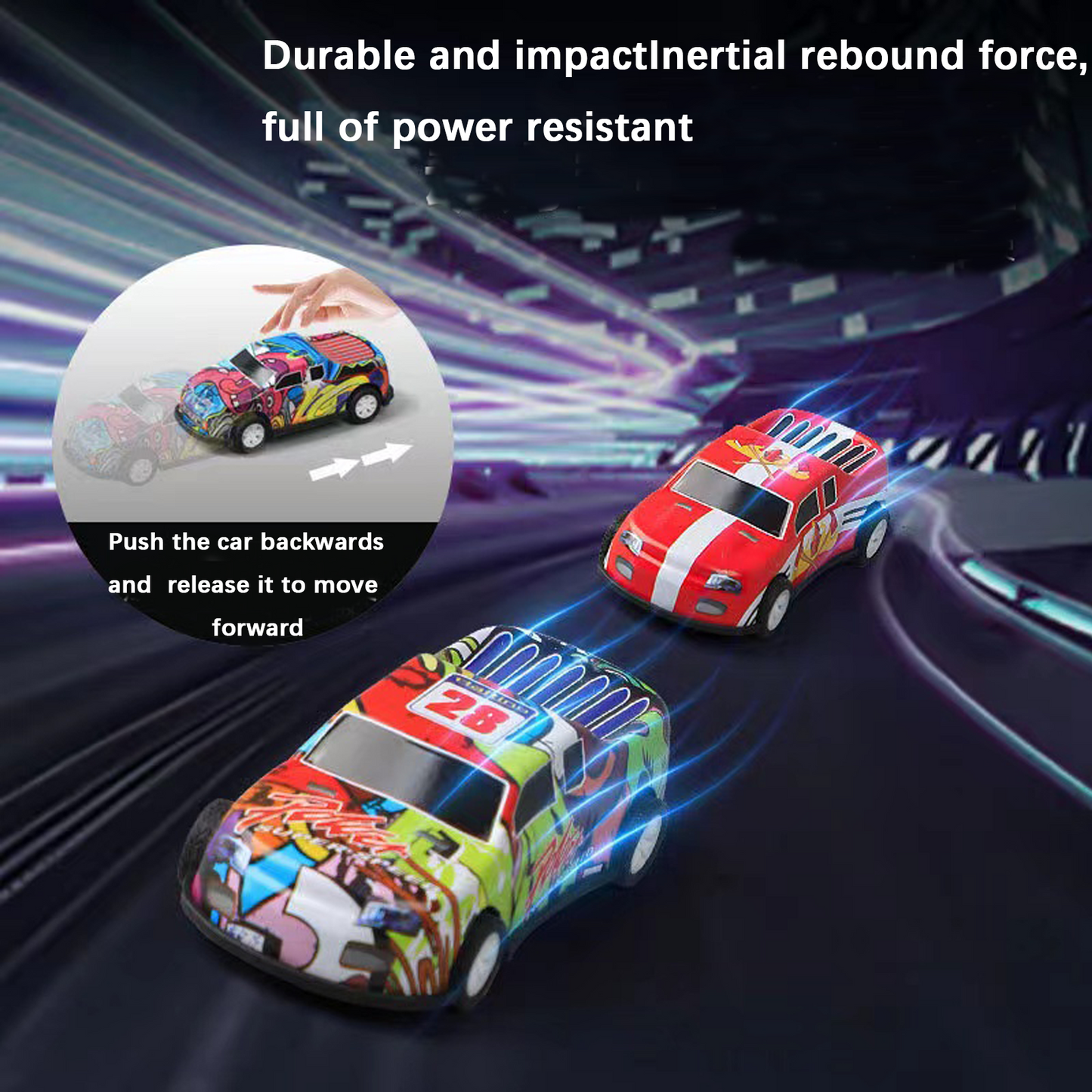 50 p cs Rebound Function Toy Car Set with Storage Box And Fold Able Map -Suitable for Children Aged 3-6 Years Old