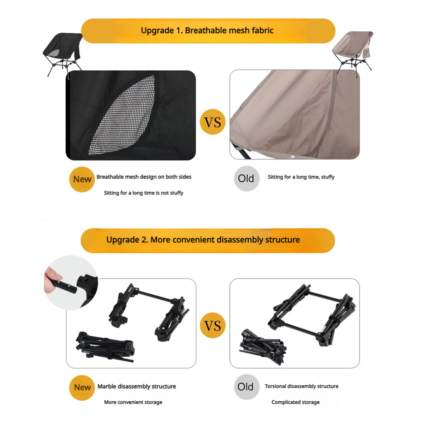 MCSA006-Portable Folding Camping Chair – 2-Way Compact Backpacking & Beach Chair with Side Pocket,"Hiking, mountain climbing, compact and lightweight folding beach chairs."