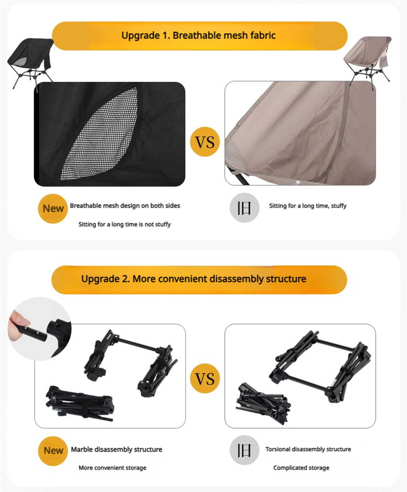 MCSA006-Portable Folding Camping Chair – 2-Way Compact Backpacking & Beach Chair with Side Pocket,"Hiking, mountain climbing, compact and lightweight folding beach chairs."