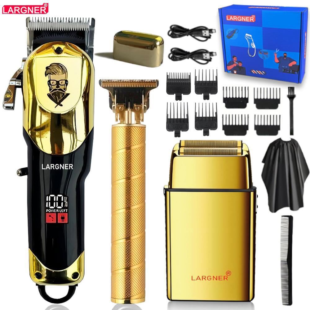 LARGNER Hair Clippers for Men Professional, Cordless Beard Trimmer