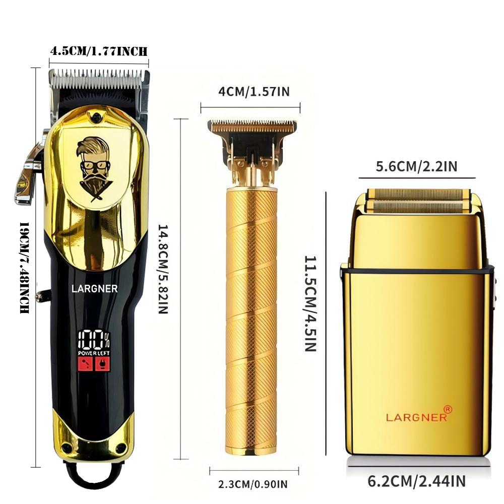 LARGNER Hair Clippers for Men Professional, Cordless Beard Trimmer