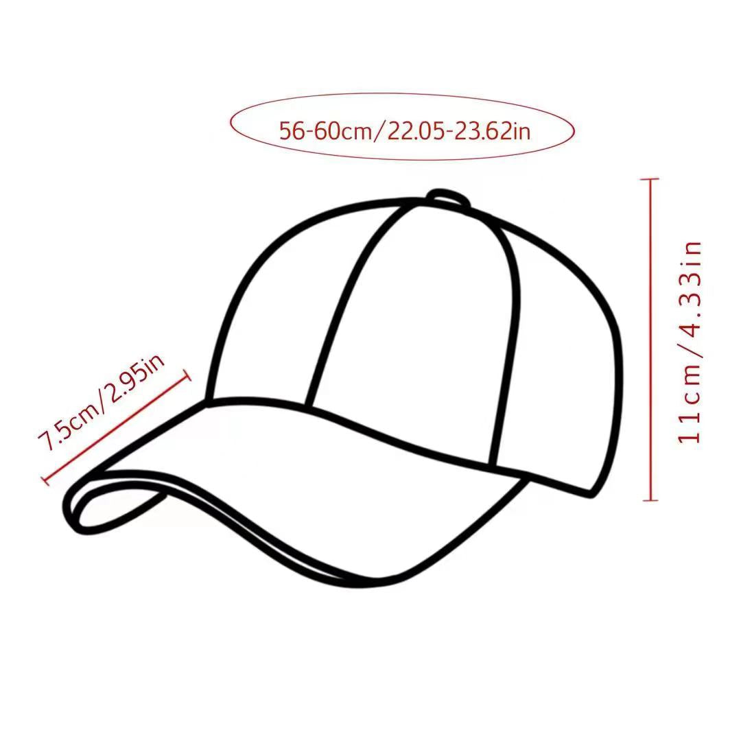Hip hop baseball cap, 6-piece set, unisex