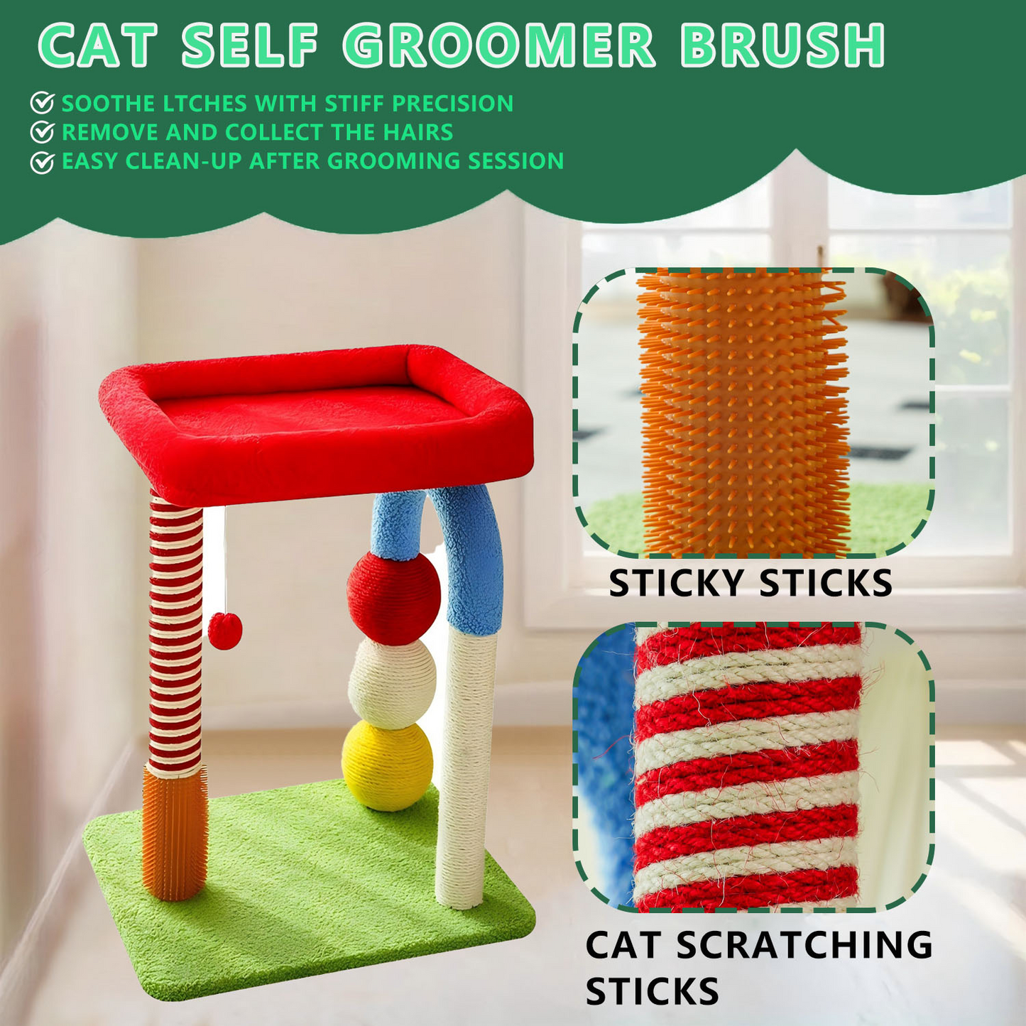 Cat Tree with Built-in Bed - Multi-Function Cat Furniture with Sisal Scratcher, Interactive Toys, and Cozy Resting Spots for Cats (Cat Tree)