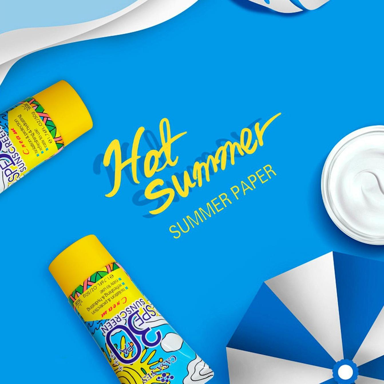 <> CASA.YES Sunscreen SPF 30+++, Lightweight, Non-Greasy, Water-Resistant, UVA/UVB Protection For Face & Body Sun Protection, Sunscreen