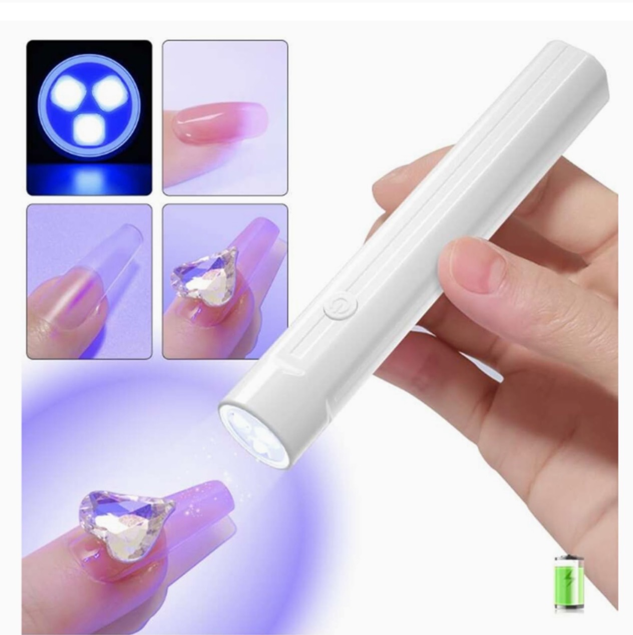 Handheld UV Light for Gel Nails, Mini Nail Light, Portable LED Nail Lamp, Cordless Rechargeable USB Nail Dryer for Fast Curing