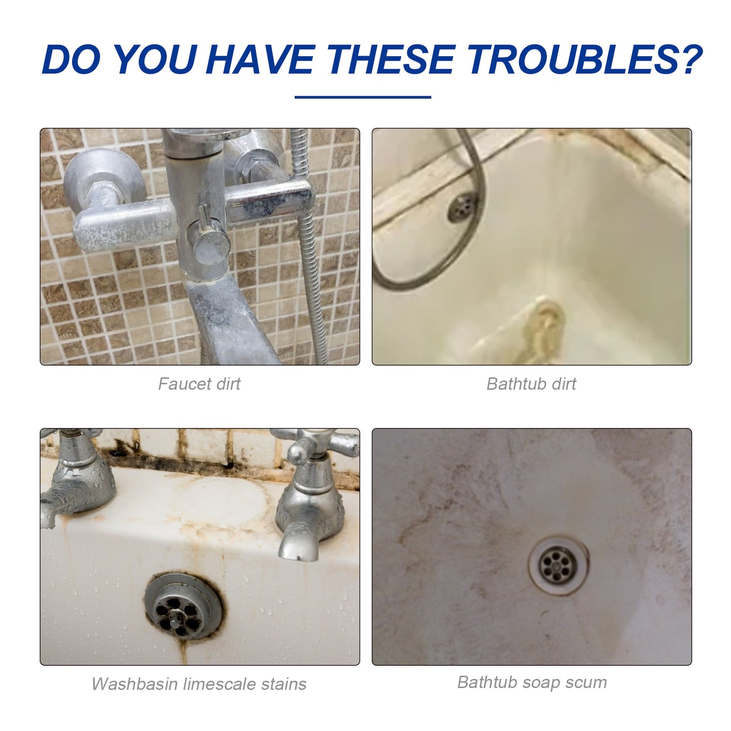 Bathroom cleaner, shower glass limescale remover, stainless steel sink and bathtub stain remover