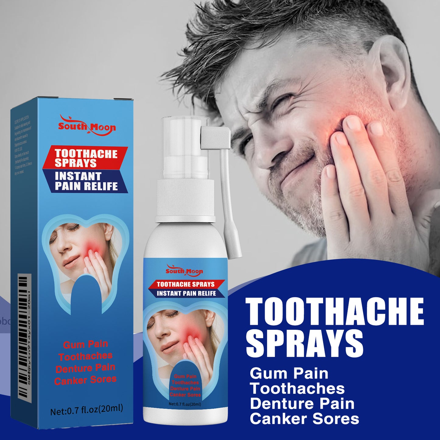 Oral care spray for soothing tooth discomfort, gently caring for your mouth