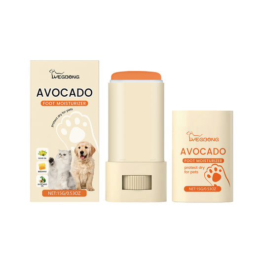 Pet moisturizing paw balm for grooming, preventing dryness and cracking, providing detailed care for paws.