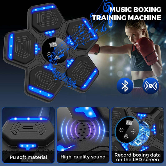 2024 Smart Bluetooth Music Boxing Machine with Gloves – Wall-Mounted LED Punching Target for Home Workouts