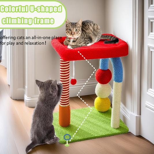 Cat Tree with Built-in Bed - Multi-Function Cat Furniture with Sisal Scratcher, Interactive Toys, and Cozy Resting Spots for Cats (Cat Tree)