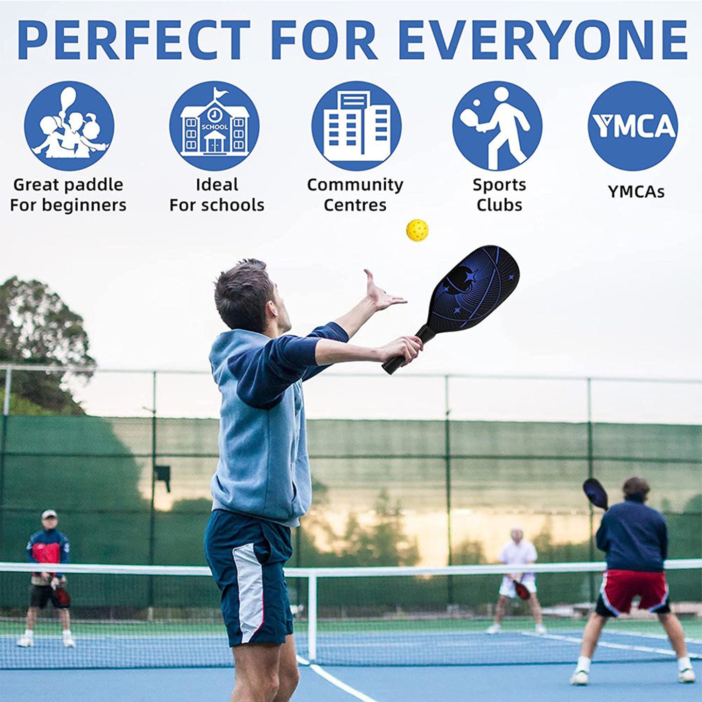 pickleball racquet set for men, women, kids, adults