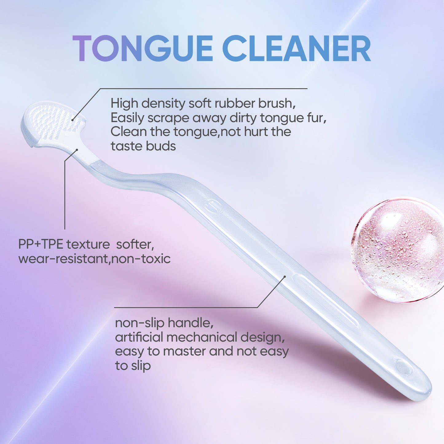 Bodyaccel Tongue cleansing gel-tongue gel+Tongue brush,Tongue coating clean-Fresh breath-Plant extraction formula, no preservatives,Qinshuang Ice peach，three-pack.