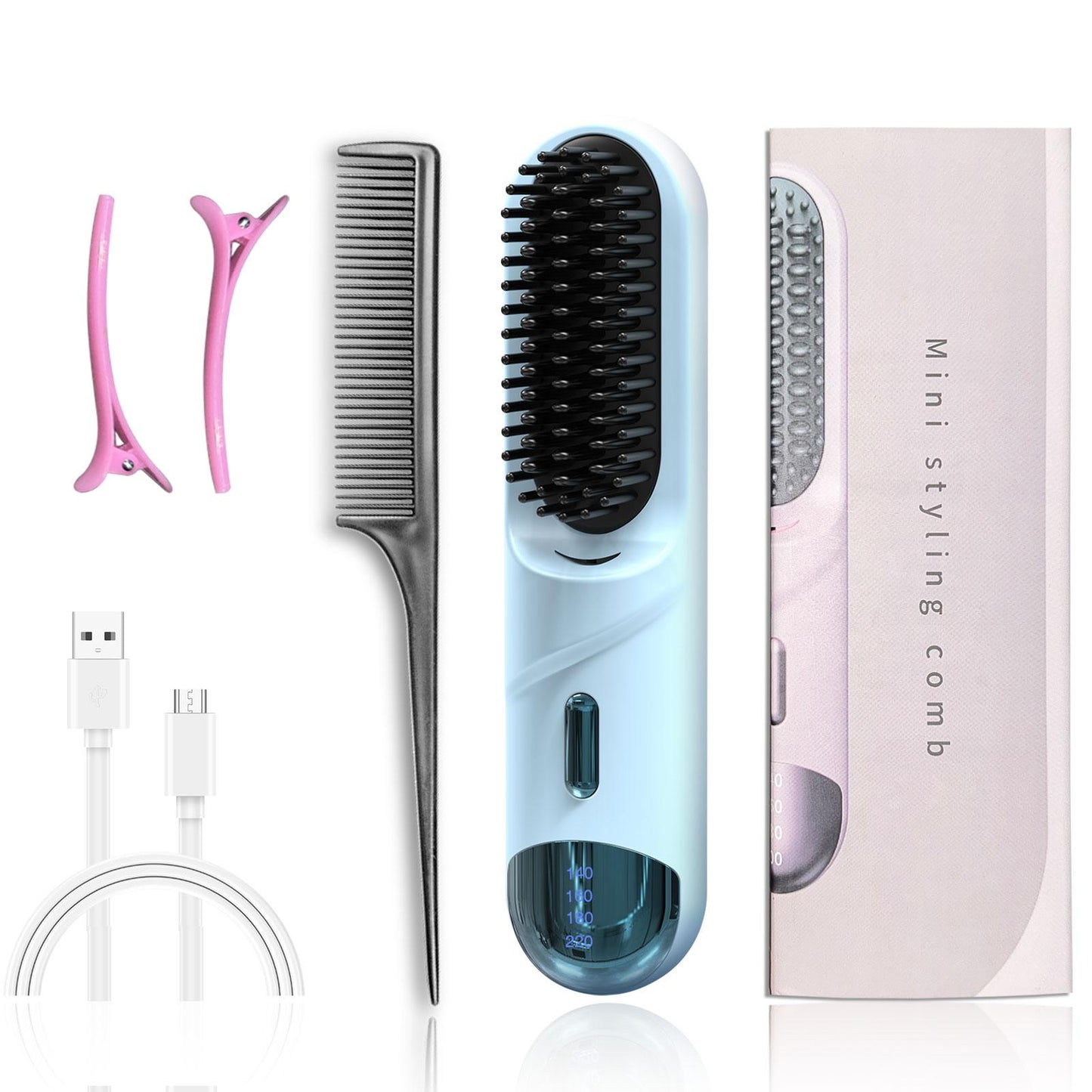 Mate-M1 Wireless Rechargeable Ionic Hair Straightening Comb with Ceramic