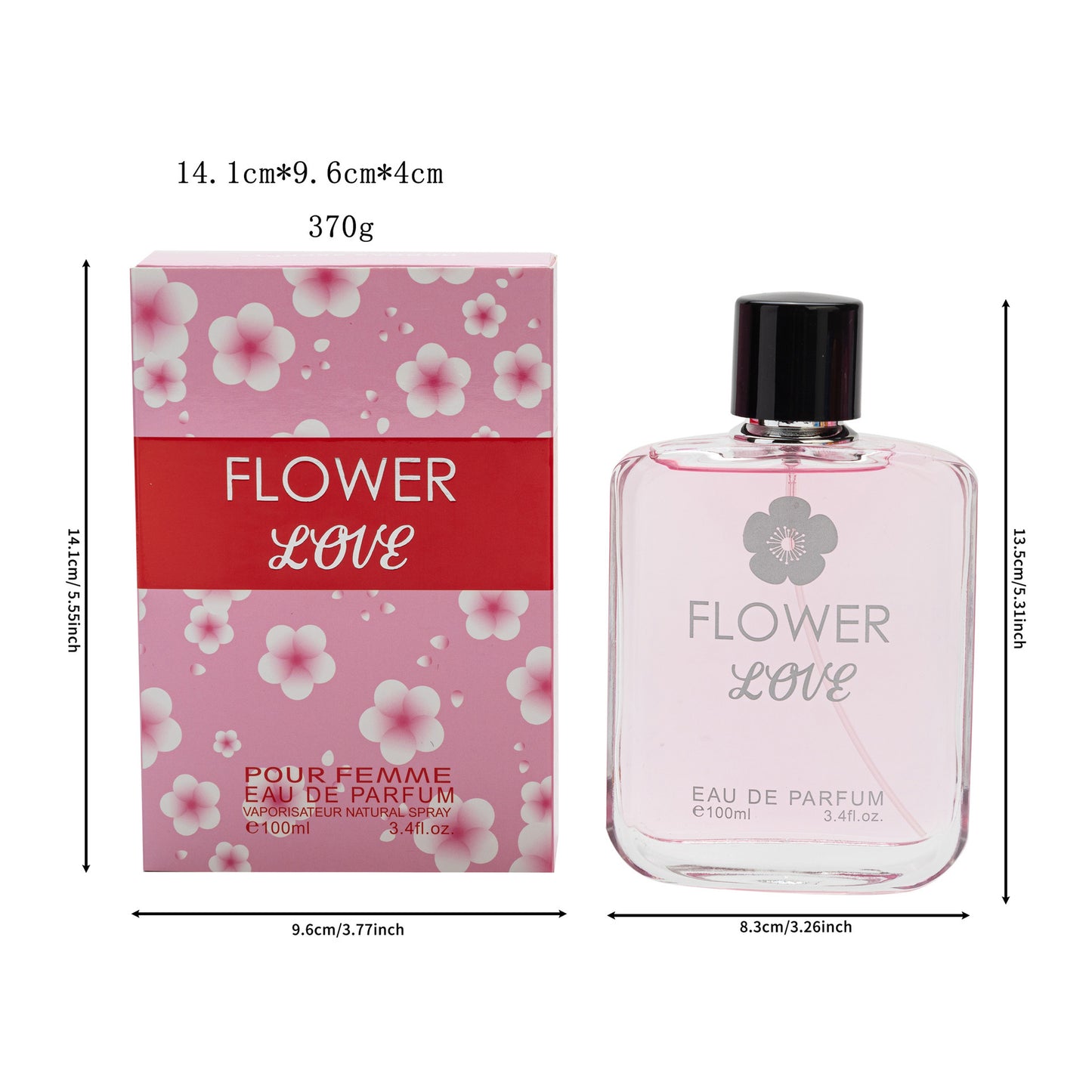 1 bottle of Flower Love Women's Perfume 100ml Long Lasting Fresh Perfume, Light Fragrance, Charming and Distant Women's Perfume, Long Lasting Light Fragrance, Fresh and Natural Fragrance, Women's Luxury Perfume Spray, Long Lasting Fragrance, Vintage Style