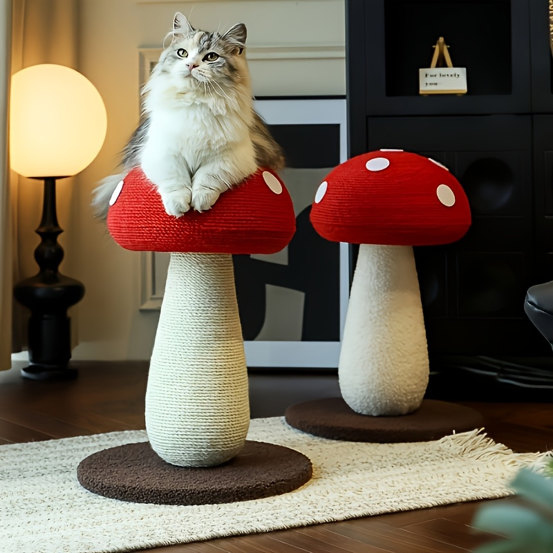 Extra Large Vertical Sisal Mushroom Shaped Cat Scratcher, Cat Scratching Table, Cat Scratching Board, Indoor Cat Interactive Cute Mushroom Cat Scratcher Cat Scratching Board