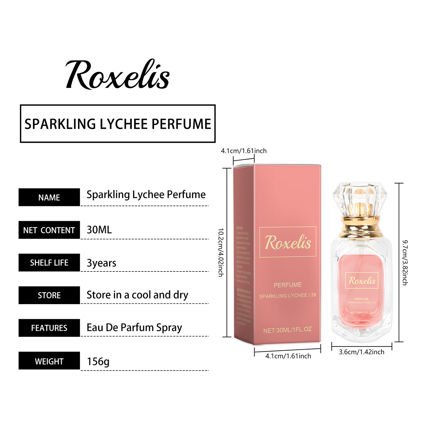 Lychee flavored crystal crown perfume 30ML/1FL.OZ Elegant style fresh body fragrance light lingering fresh lychee fragrance perfume women's perfume