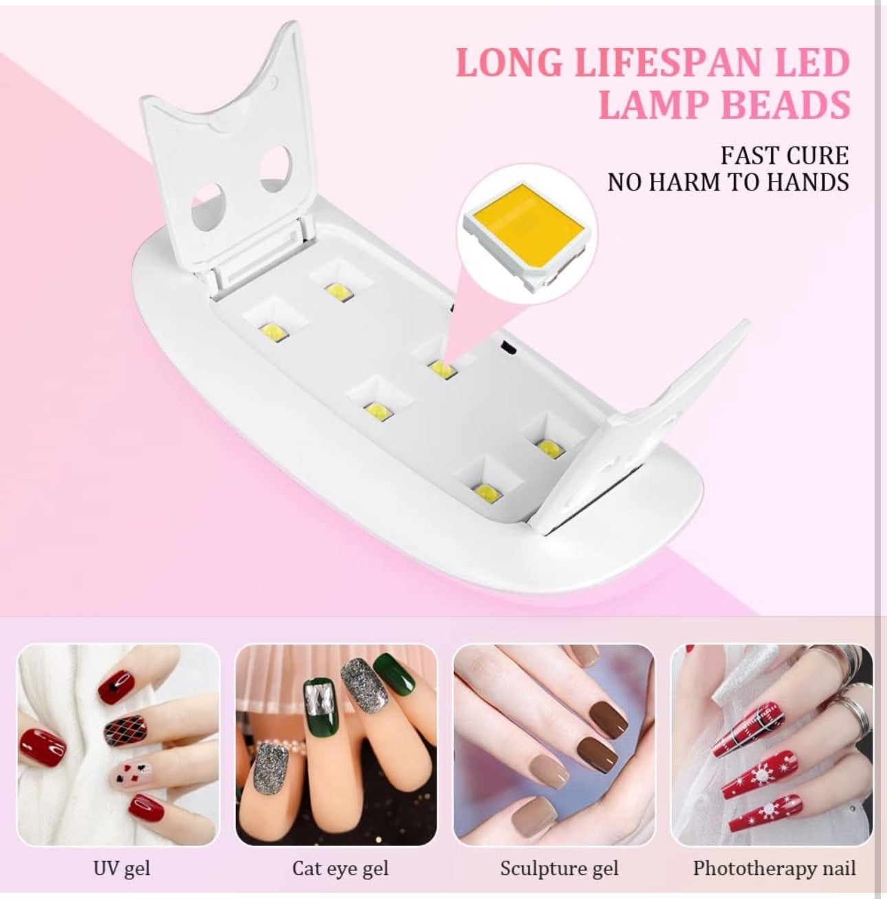 UV Light for Nails - Mini UV LED Nail Lamp Portable Nail Dryer for UV Gel Polish Nail Glue Gel Mouse Shape Small Size with USB Cable for Curing All Nail Gels Home DIY Manicure Nail Art