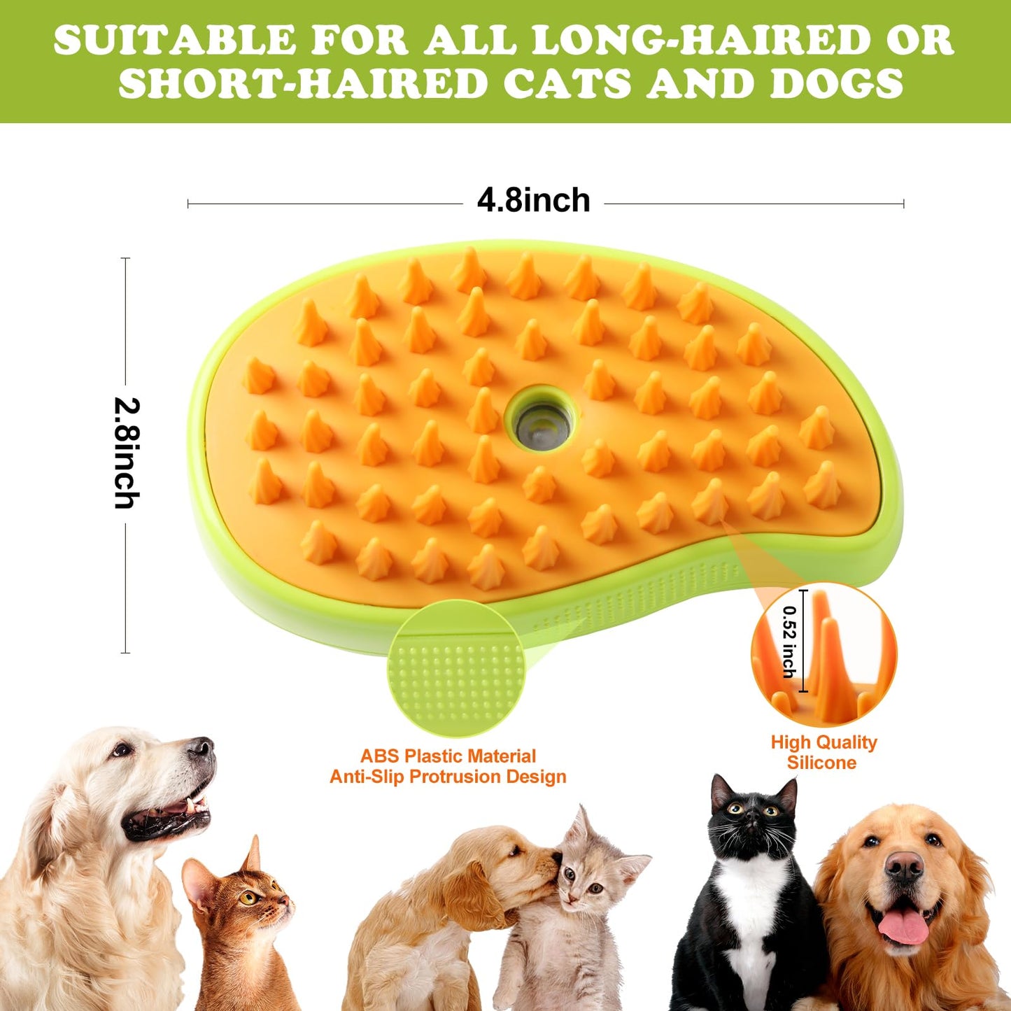 Steam Brush for Cats Shedding, Water Brush for Dogs, Spritz Defur Comb, Pet Grooming Brush with Spray, Hair Removal Comb, 3 in 1 Steamy Pet Brush, Cepillo Vapor Gato Perro, Steaming Mist Brush Steamer