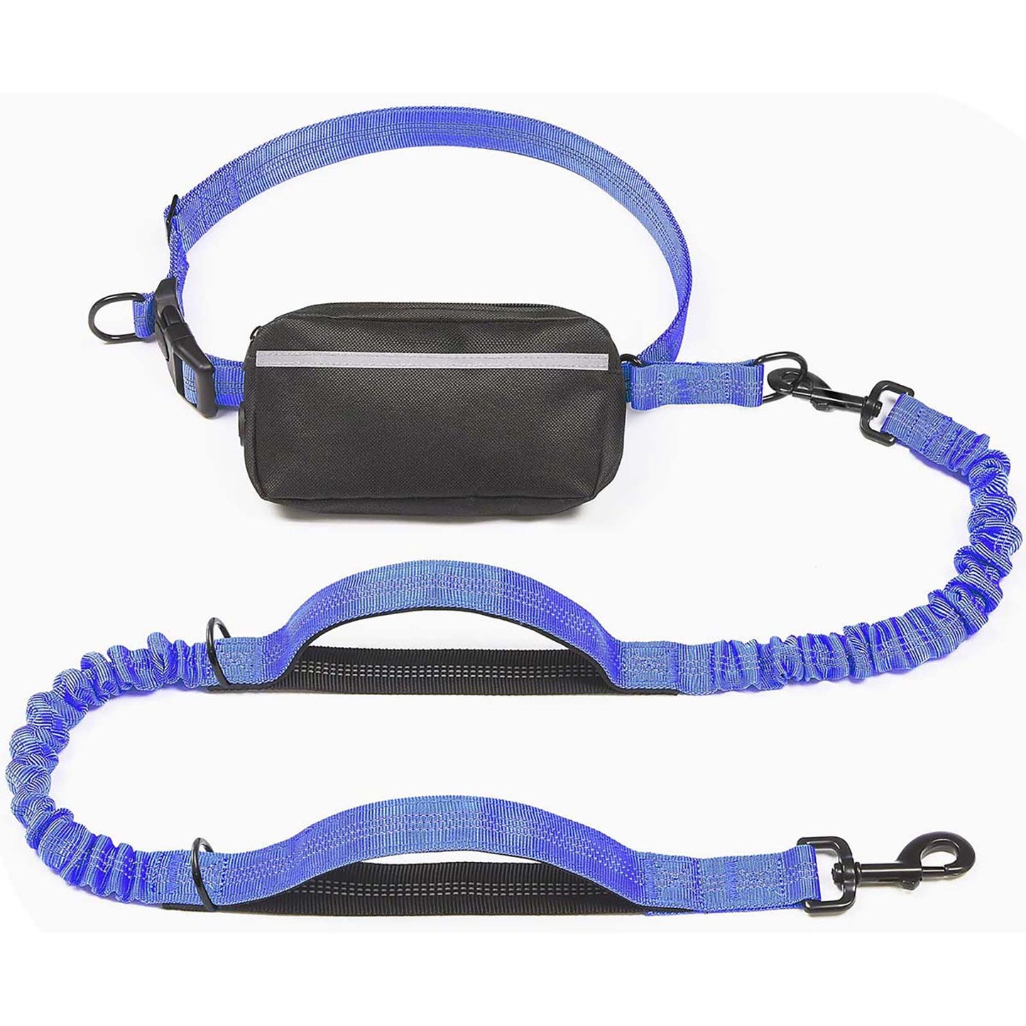 Hands Free Dog Leash with Zipper Pouch, Dual Padded Handles and Durable Bungee for Walking, Jogging and Running Your Dog (Large, 25-120 lbs)