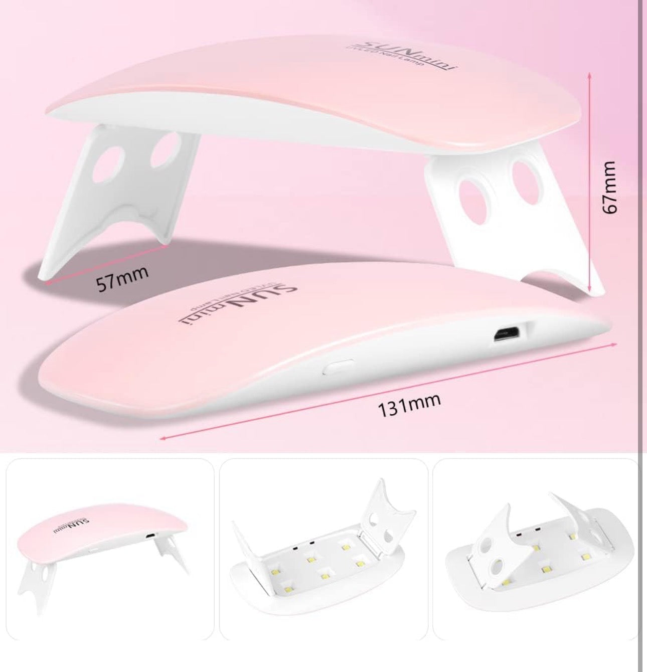 UV Light for Nails - Mini UV LED Nail Lamp Portable Nail Dryer for UV Gel Polish Nail Glue Gel Mouse Shape Small Size with USB Cable for Curing All Nail Gels Home DIY Manicure Nail Art